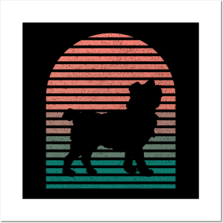 Vintage Retro Sunset Dog Mom And Dad Cute Dog Lover Owner T-Shirt Posters and Art